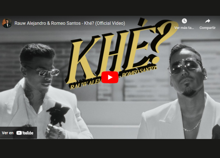 Rauw Alejandro y Romeo Santos en el videoclip de su canción "Khé?", una mezcla de reggaetón y bachata.